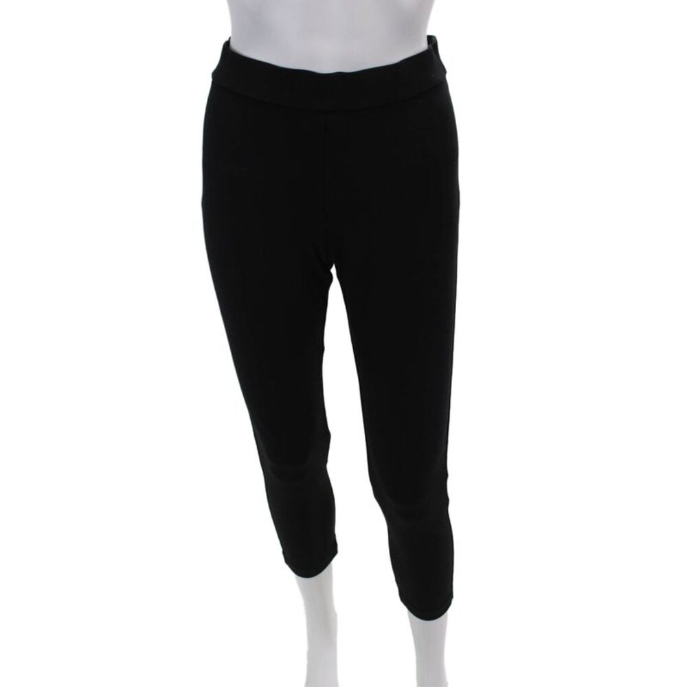 Theory Womens Solid Elastic Waist Casual Ankle Leggings Black Size L
